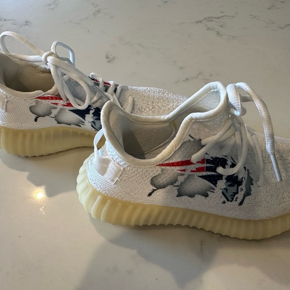 Custom Yeezy Reps w/ New England Patriots Logo - Women’s